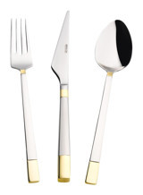 Emsan Elegance Parlak 84 Parça 12 Kişilik Çatal Kaşık Bıçak Gümüş-Gold