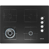 Siemens EO7C6HO12O Siyah Cam 4 Gözlü Wok Gözü Gazlı Ankastre Ocak