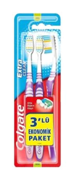 Colgate Extra Clean 2+1 Orta Manuel Diş Fırçası Çok Renkli