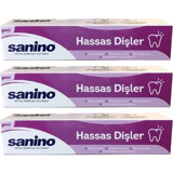 Sanino Hassas Dişler Naneli Florürsüz Diş Macunu 3x75 ml