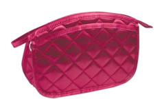 Nascita 024 Pembe Geometrik Polyester Küçük Boy Seyahat Makyaj Çantası