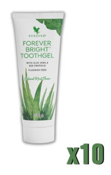 Forever Bright Toothgel Aloe Vera Özlü Organik Florürsüz Diş Macunu 10x130 ml