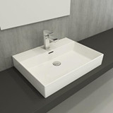 Bocchi 1376-001-0126 Klasik Tekli 60 cm Seramik Tezgah Üstü Dikdörtgen Lavabo Beyaz