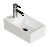Aqua Bagno Klasik Tekli 41 cm Seramik Tezgah Üstü Kare Lavabo Beyaz
