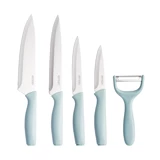 Emsan Logocity 15.5-20.5-20.5-32.5-32.5 cm Plastik Saplı Paslanmaz Çelik 5 Parça Mutfak Bıçak Seti