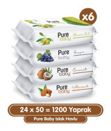 Pure Baby 50 Yaprak 24'lü Paket Islak Mendil