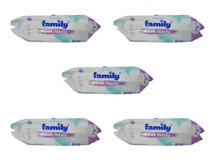 Family 100 Yaprak 5'li Paket Islak Mendil