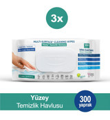 Deep Fresh İz Bırakmaz Karbonat & Beyaz Sirke 100 Yaprak 3'lü Paket Yüzey Temizleme Mendili