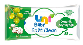 Uni Baby Soft Clean Organik Zeytinyağlı 52 Yaprak 24'lü Paket Islak Mendil