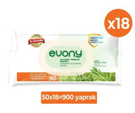Evony Hijyenik 50 Yaprak 18'li Paket Islak Mendil