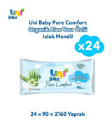 Uni Baby Pure Comfort Aloe Vera Özlü 90 Yaprak 24'lü Paket Islak Mendil