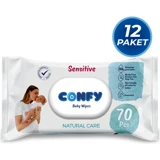 Confy Premium Soft Care 70 Yaprak 12'li Paket Islak Mendil
