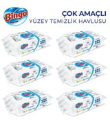 Bingo Pratik Beyaz Sabun Kokulu 96 Yaprak 6'lı Paket Yüzey Temizleme Mendili