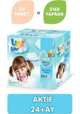 Uni Baby Aktif 90 Yaprak 24'lü Paket Islak Mendil