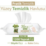 Turco Doğadan Pratik Temizlik 100 Yaprak 12'li Paket Yüzey Temizleme Mendili
