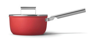 Smeg Cookware 50's Style Cam 2 Parça 20 cm Alüminyum Derin Tencere Kırmızı
