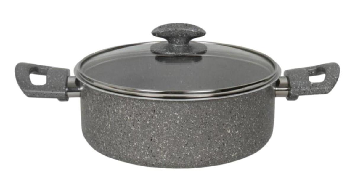 Mehtap Cam 2 Parça 24 cm Granit Derin Tencere