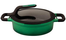 Berghoff Gem Stay Cool Cam 2 Parça 26 cm Alüminyum Döküm Basık Karnıyarık Tenceresi