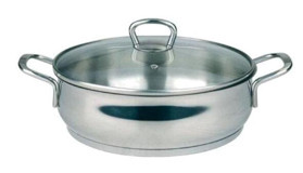Taç Bengü Cam 2 Parça 24 cm Çelik Basık Karnıyarık Tenceresi