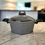 Hascevher Akasya Cam 2 Parça 24 cm Granit Derin Tencere