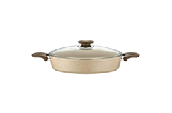 Gülsan Safran Cam 2 Parça 28 cm Granit Basık Karnıyarık Tenceresi