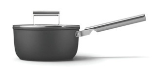Smeg Cookware 50's Style Cam 2 Parça 20 cm Alüminyum Derin Tencere Siyah
