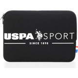 U.S. Polo Assn. Baskılı Tek Gözlü Polyester 13.3 inç Laptop Kılıfı Siyah