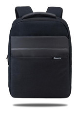 Classone Messina Bp-Ms500 Düz Tek Gözlü Suni Deri - Kumaş 15.6 inç Sırt Çantası Laptop Çantası Siyah