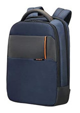 Samsonite Qibyte 16N-01-004 Düz Üç Gözlü Polyester 14.1 inç Sırt Çantası Laptop Çantası Mavi