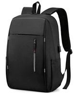 Lukisan Düz Üç Gözlü Polyester 15.6 inç Sırt Çantası Laptop Çantası Siyah
