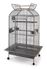 Qh Pet Cage Çatılı Ayaklı Dikdörtgen Metal Papağan Kafesi Siyah
