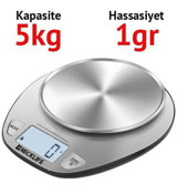 Necklife EK4352H Dijital Hassas Hazneli 5 kg Mutfak Tartısı