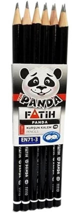 Fatih Panda 5'li Yuvarlak Siyah HB Kurşun Kalem Seti