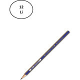 Faber-Castell 1221 Gold 12'li Köşeli Siyah 3H Kurşun Kalem Seti