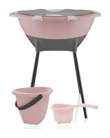 Babyjem Elegant Fileli Ayaklı Pembe Bebek Küveti Seti