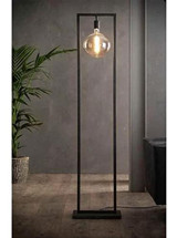 Retrodesign Metal Ayaklı 2 Ayaklı Yuvarlak Lambader Siyah
