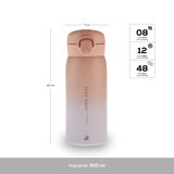 Karaca Skyfall Çelik 500 ml Matara Termos Pembe