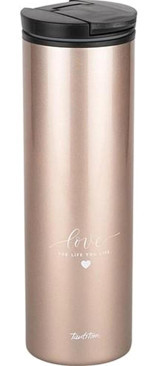 Tantitoni Love Yazılı Çelik 440 ml Bardak Termos Bronz