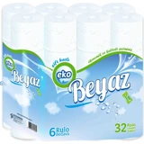 Eko Beyaz 2 Katlı 32'li Rulo Tuvalet Kağıdı