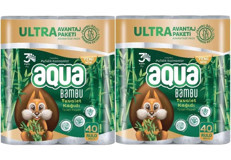 Aqua 3 Katlı 2x40'lı Rulo Tuvalet Kağıdı