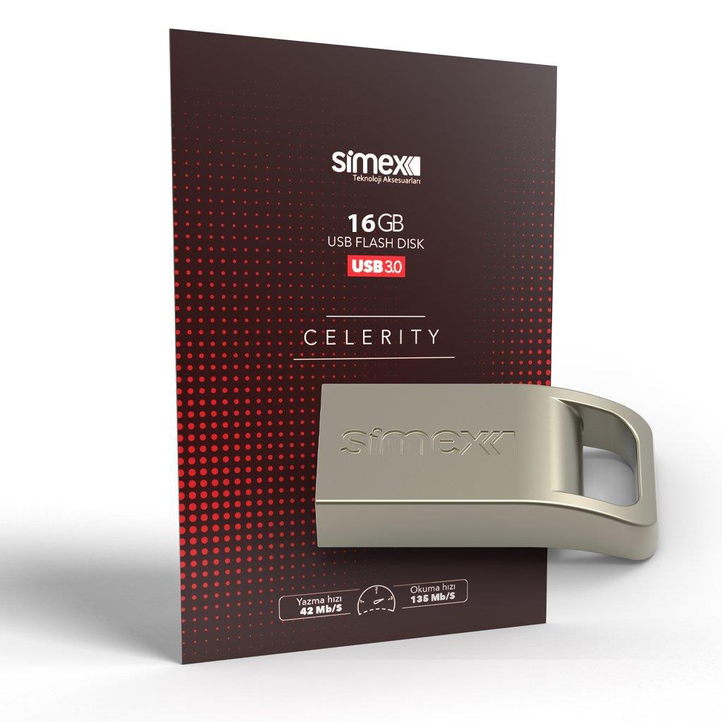 Simex SU-105 Mini USB 3.0 Type-A 16 GB Flash Bellek Gümüş