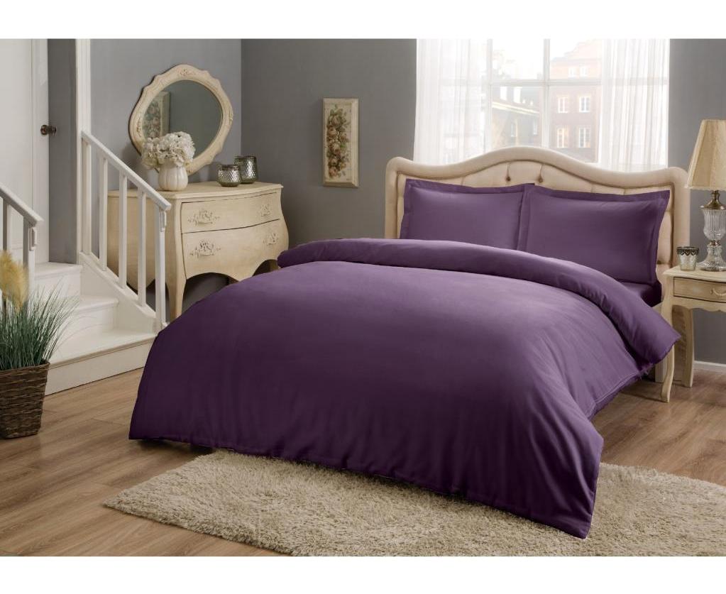 Taç Basic Pamuk Dört Mevsim 200 x 220 cm Çift Kişilik Nevresim Takımı Mor