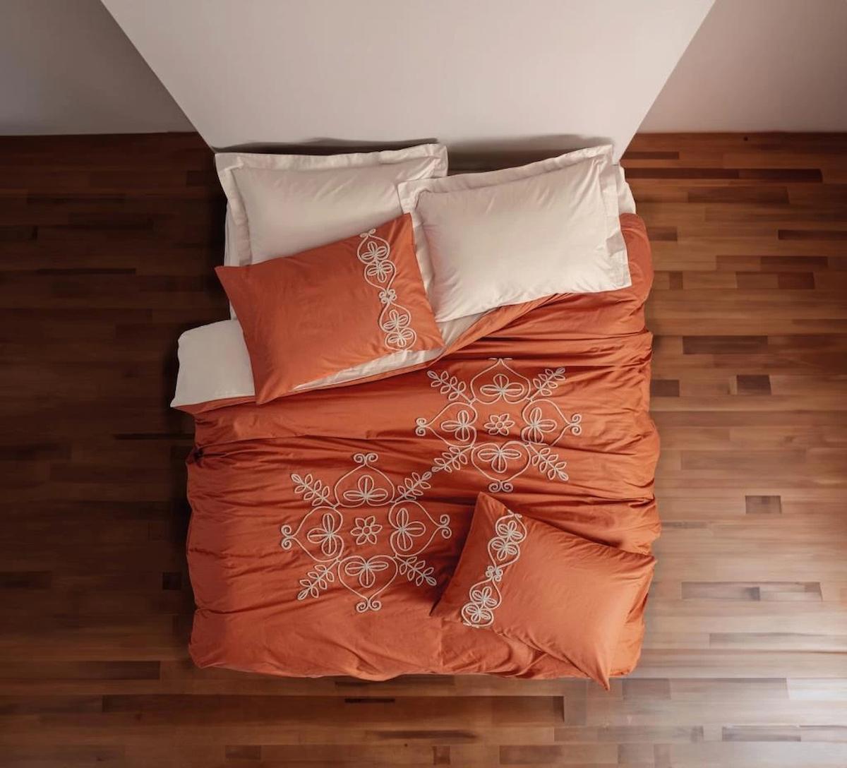 Cotton Box Tiva Pamuk Dört Mevsim 200 x 220 cm Armürlü Çift Kişilik Nevresim Takımı Bej