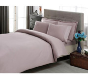 Taç Stripe Premium Basic Pamuk Dört Mevsim 200 x 220 cm Çift Kişilik Nevresim Takımı Pembe