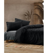 Cotton Box Crash Pamuk Dört Mevsim 200 x 220 cm Çift Kişilik Nevresim Takımı Siyah