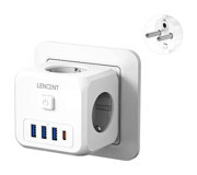 Lencent 3'lü 3'lü USB Kablosuz Çiftli Akım Korumalı Priz