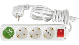 Almera 4'lü 2 metre USB Kablolu Tekli Akım Korumalı Priz