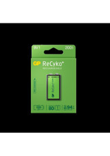 GP Recyko 9 V 200 mAh Kare Şarjlı Pil Tekli