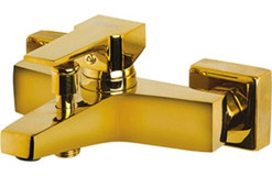 Newarc 941518 Krom Çift Delikli Aç Kapa Yarı Ankastre Kare Banyo Bataryası Altın