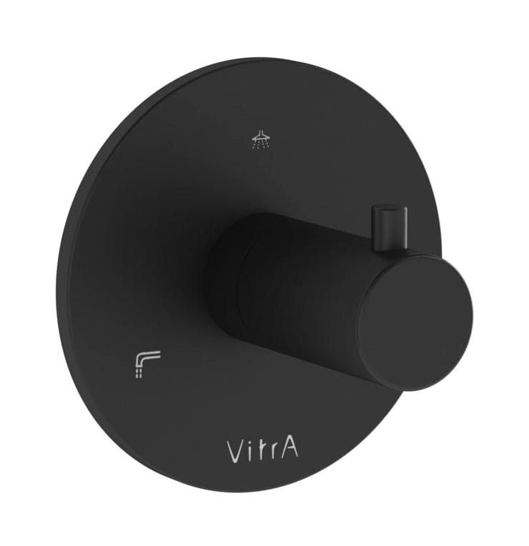 Vitra Origin Pirinç Tek Delikli Çevirmeli Ankastre Kare Banyo Bataryası Siyah